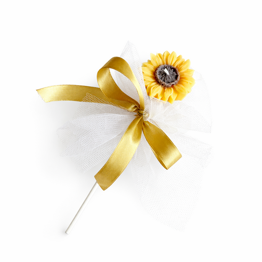 CANDELA GIRASOLE DA 4,5CM CON TULLE