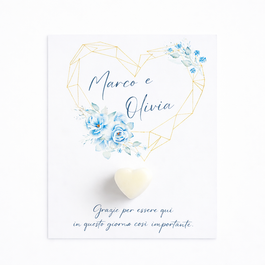 CANDELA SEGNAPOSTO CON CARTONCINO - CUORE