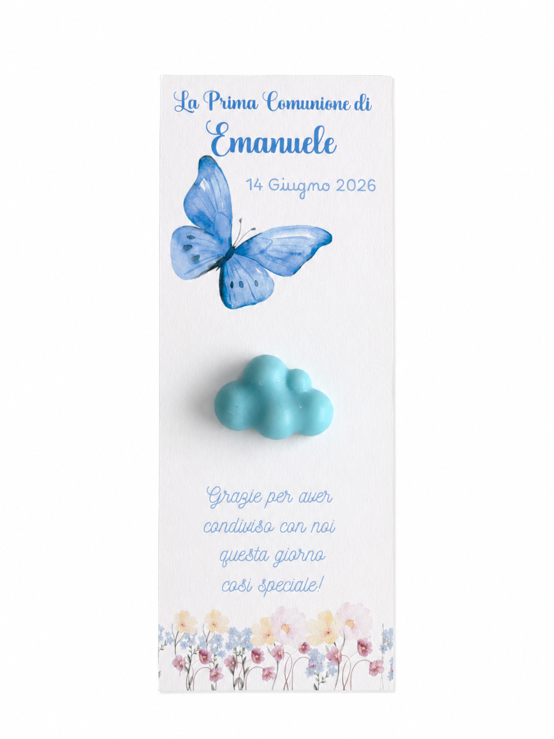 CANDELA SEGNAPOSTO CON CARTONCINO - NUVOLA