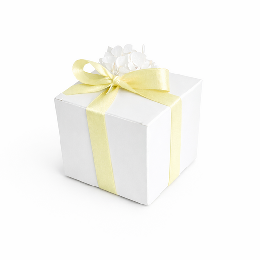 CANDELA CONTENITORE CUBO VETRO CON PEONIA 10CM X 10 CM