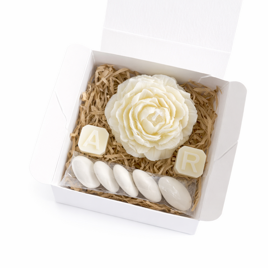 CANDELA PEONIA 7CM CON INIZIALI