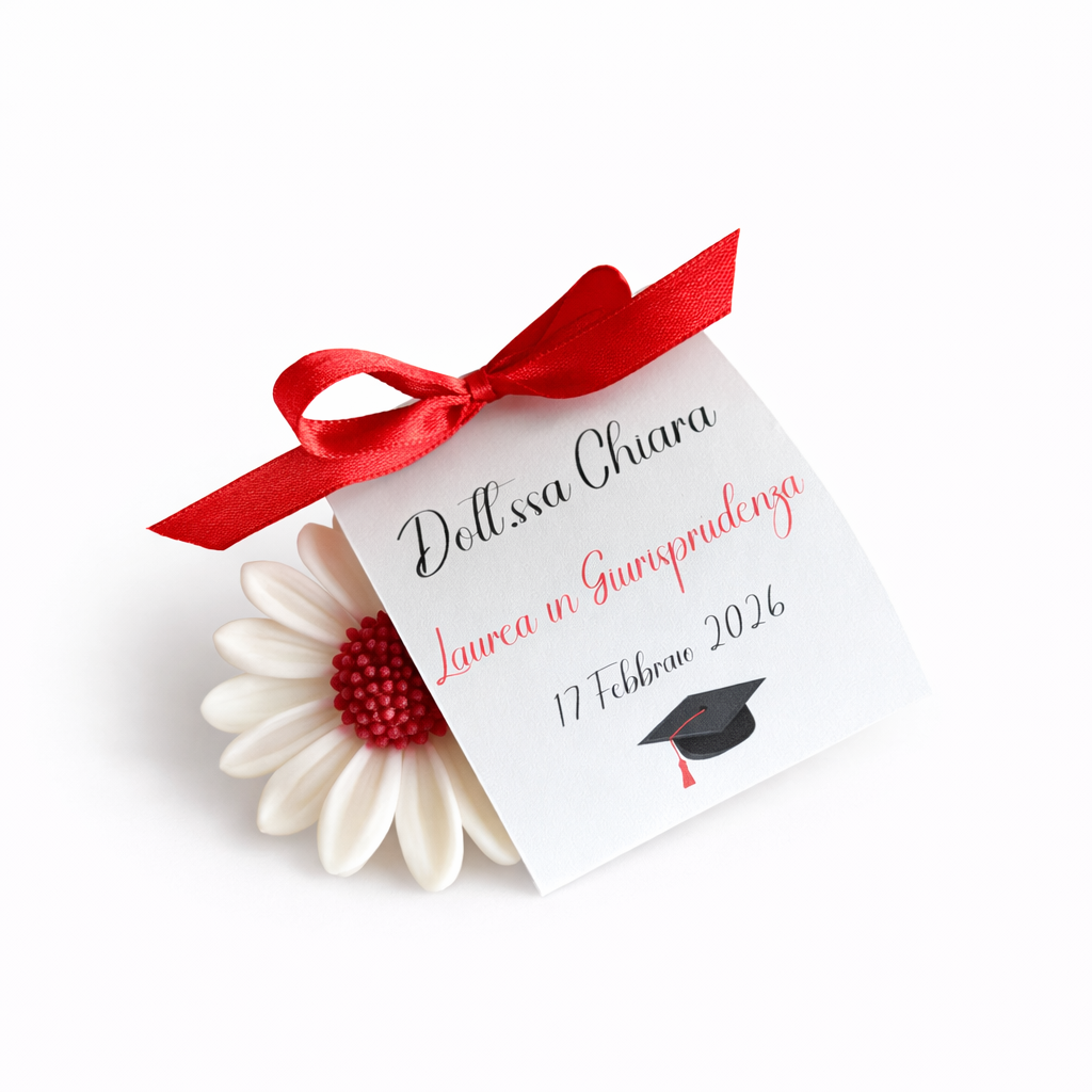 CANDELA MARGHERITA IN CARTONCINO PER LAUREA