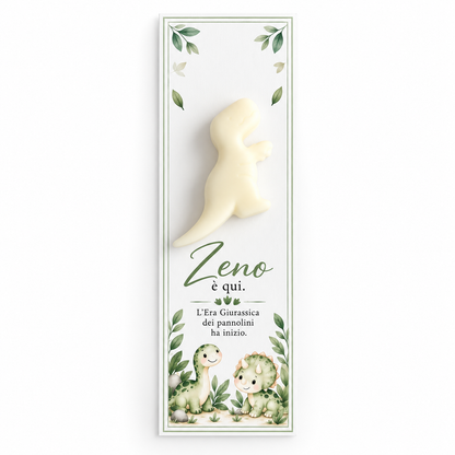CANDELA SEGNAPOSTO CON CARTONCINO - DINOSAURI ASSORTITI