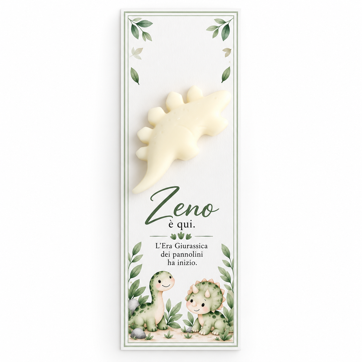 CANDELA SEGNAPOSTO CON CARTONCINO - DINOSAURI ASSORTITI
