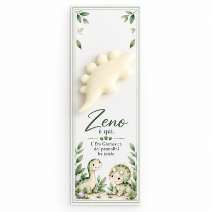 CANDELA SEGNAPOSTO CON CARTONCINO - DINOSAURI ASSORTITI