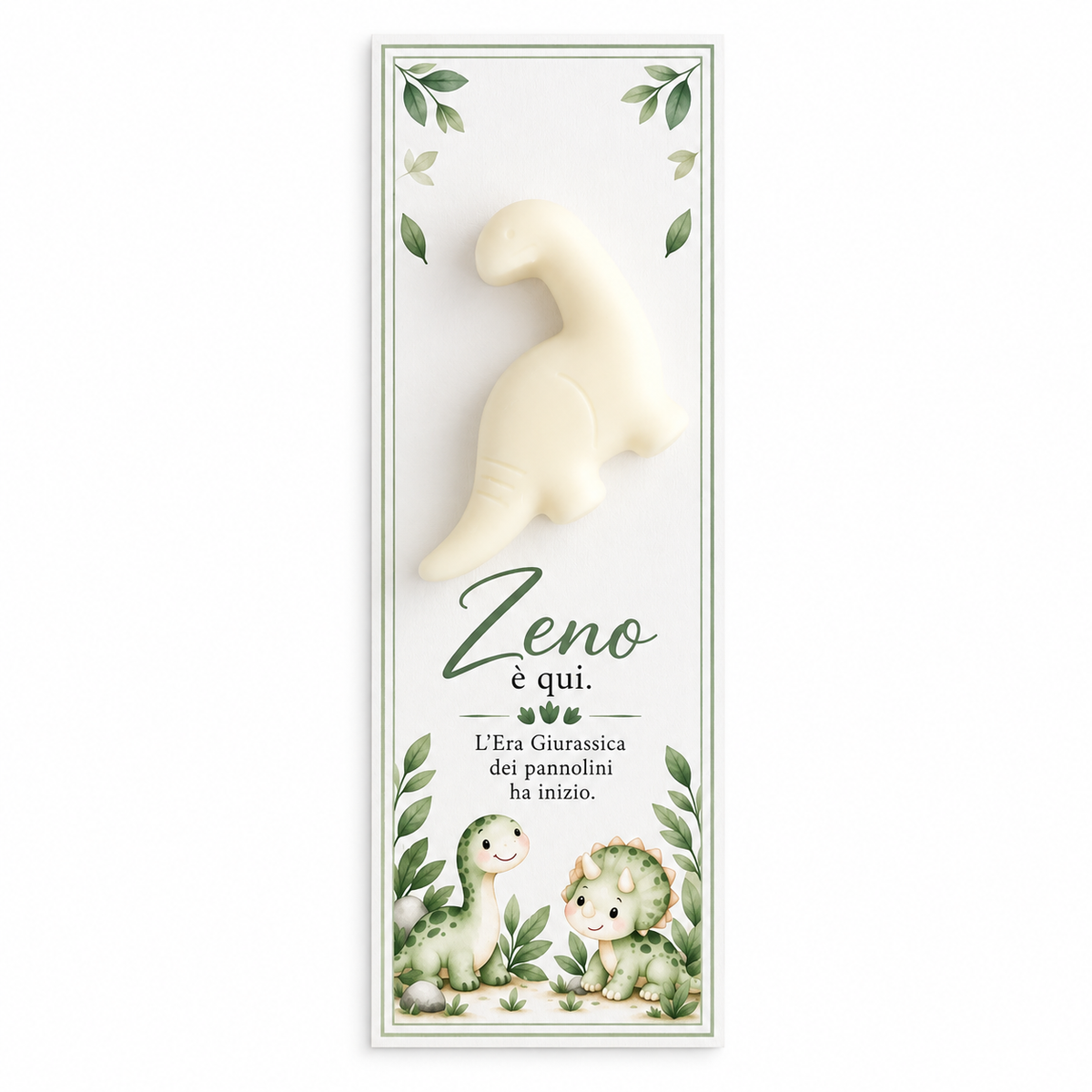 CANDELA SEGNAPOSTO CON CARTONCINO - DINOSAURI ASSORTITI