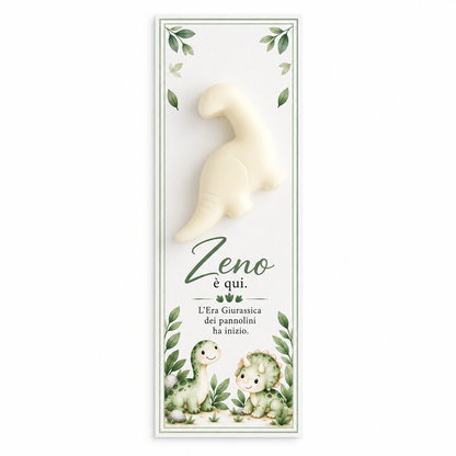 CANDELA SEGNAPOSTO CON CARTONCINO - DINOSAURI ASSORTITI