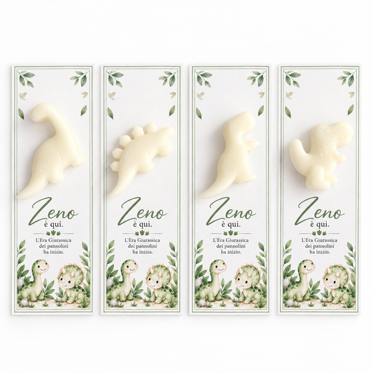 CANDELA SEGNAPOSTO CON CARTONCINO - DINOSAURI ASSORTITI
