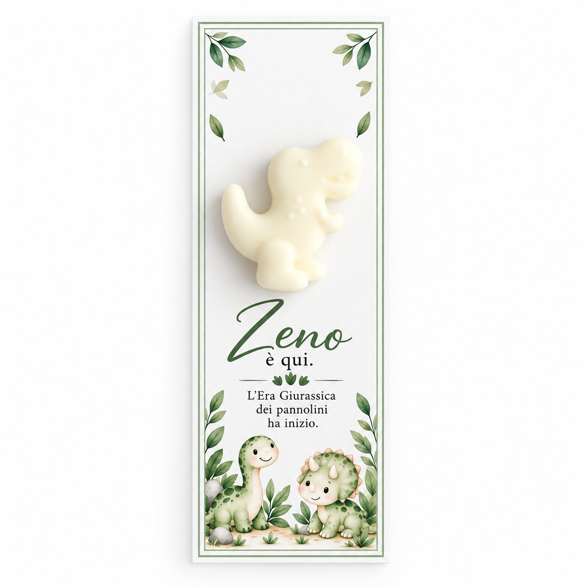 CANDELA SEGNAPOSTO CON CARTONCINO - DINOSAURI ASSORTITI