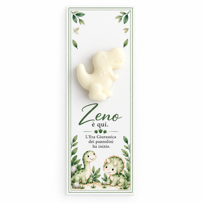 CANDELA SEGNAPOSTO CON CARTONCINO - DINOSAURI ASSORTITI