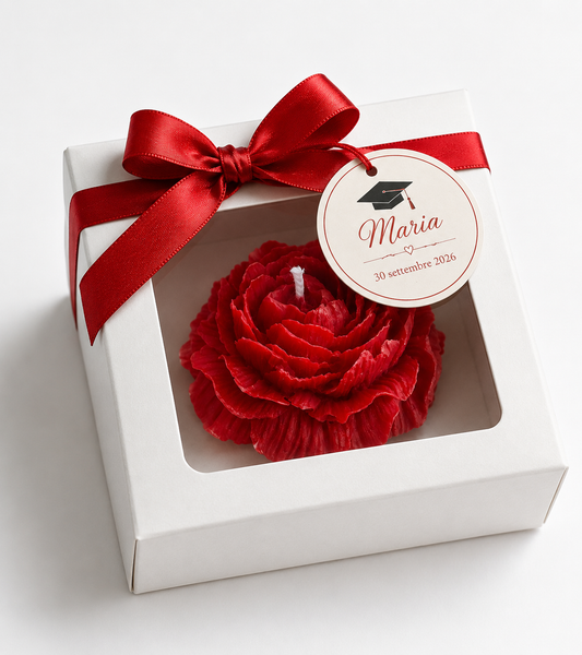CANDELA PEONIA PER LAUREA 6CM
